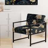 Beige And Blue Meditation Flowers Delight - Bohemian Arm Chair