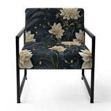 Beige And Blue Meditation Flowers Delight - Bohemian Arm Chair