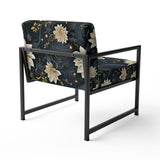 Beige And Blue Meditation Flowers Delight - Bohemian Arm Chair