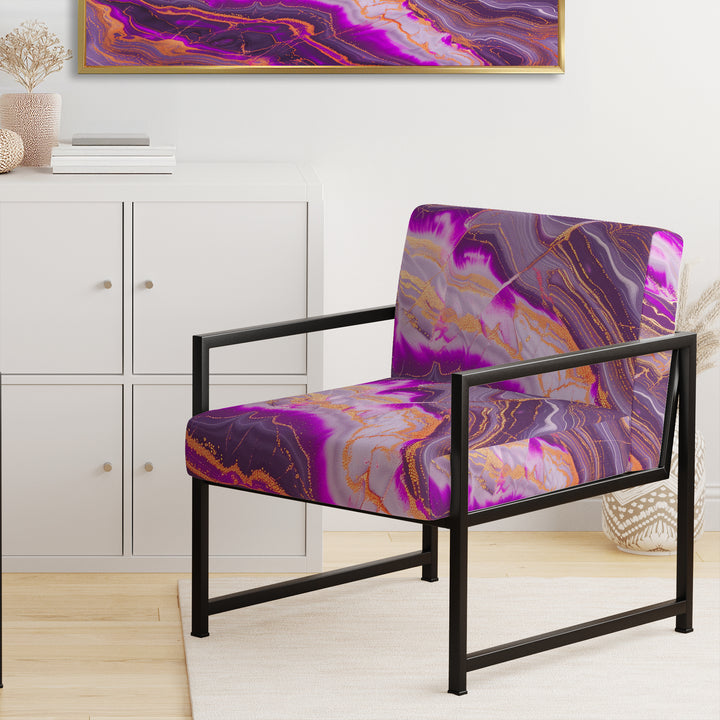 Segment Layers Of Marbled Rock - Upholstered Accent Chair