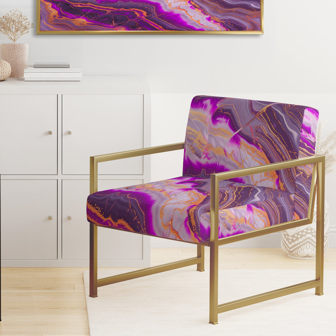Segment Layers Of Marbled Rock - Upholstered Accent Chair