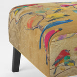 Multi-Colour Bird On Tree - Upholstered Farmhouse Accent Slipper Chair