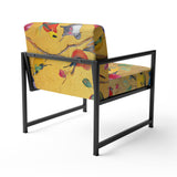 Multi-Colour Bird On Tree - Upholstered Farmhouse Accent Slipper Chair