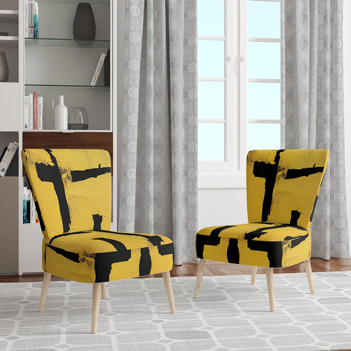 Glam Dancing Shape I- Upholstered Accent Chair