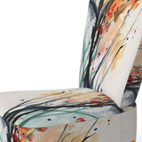 Abstract Orange Flowers- Upholstered Accent Chair