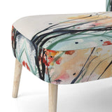 Abstract Orange Flowers- Upholstered Accent Chair