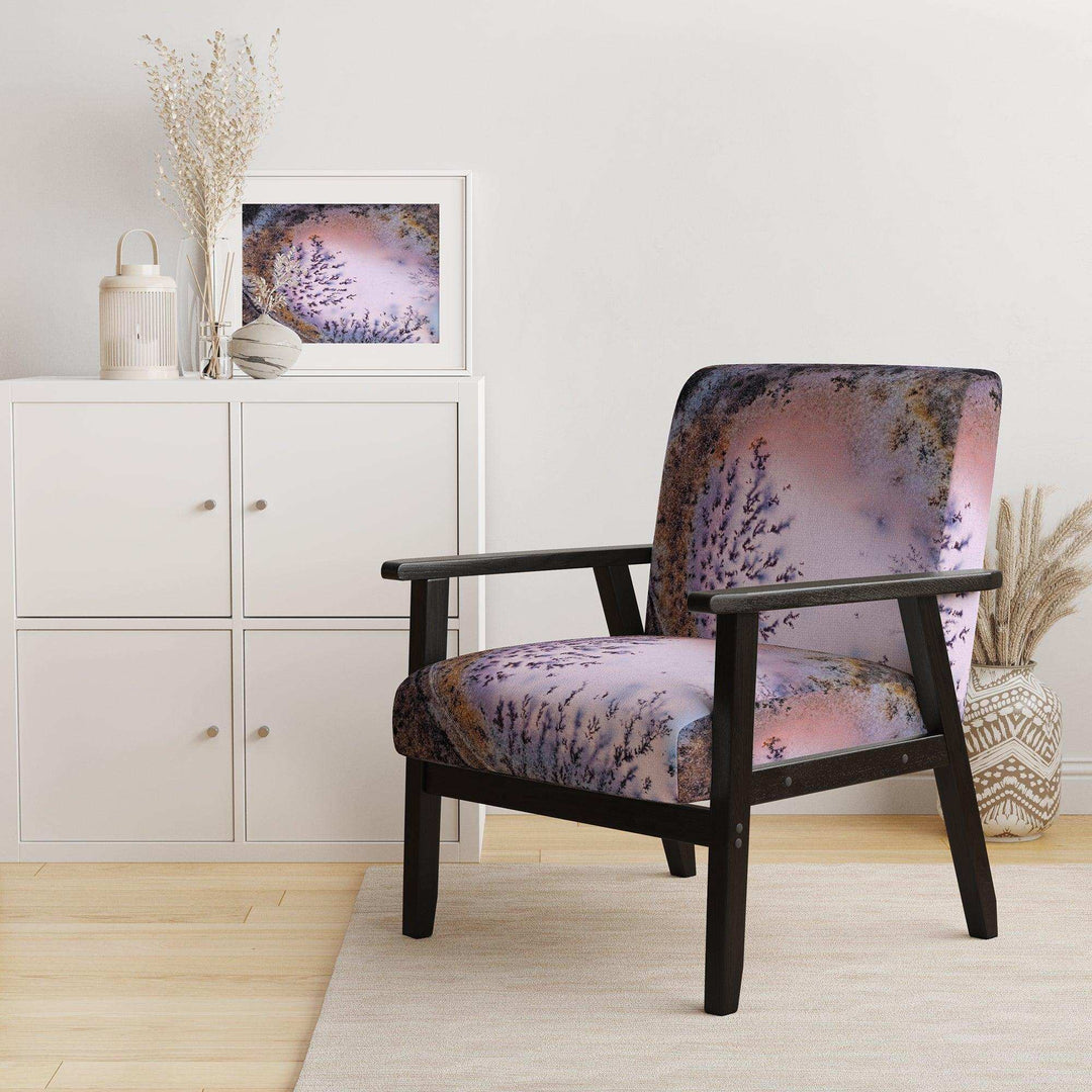 Crystal Dendrite macro -Stone Photographic on Wrapped Canvas - Modern Accent Chair