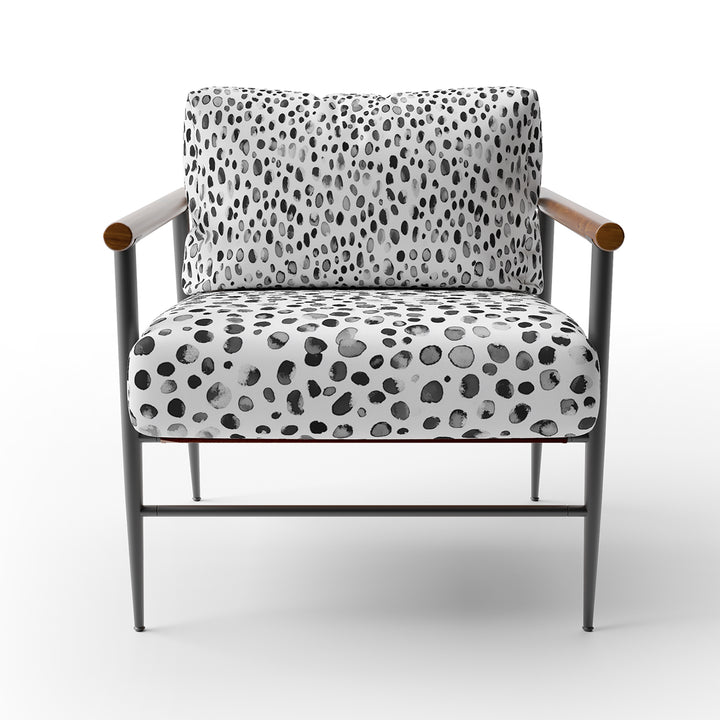 Black And White Abstract Brushstrokes - Upholstered Accent Chair