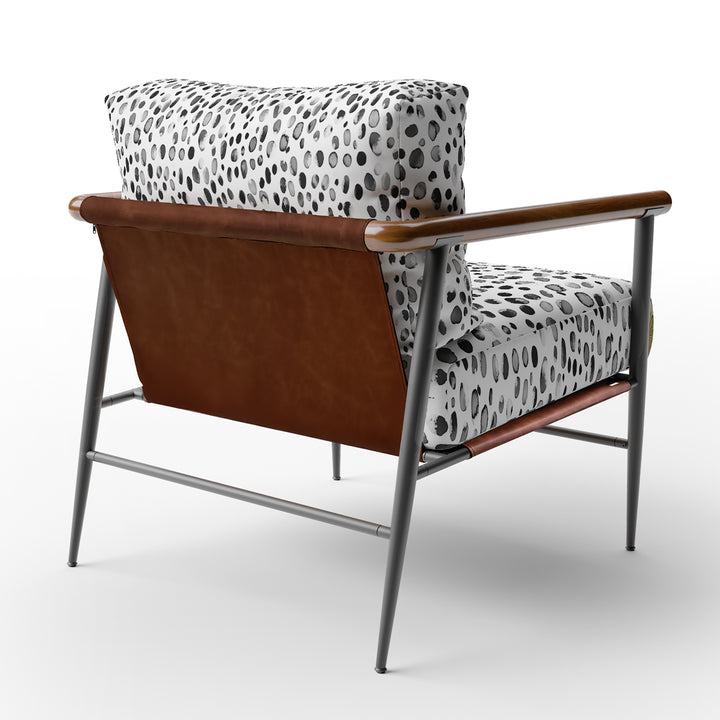 Black And White Abstract Brushstrokes - Upholstered Accent Chair