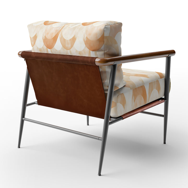 Peach Watercolor Scallop Arches - Upholstered Accent Chair