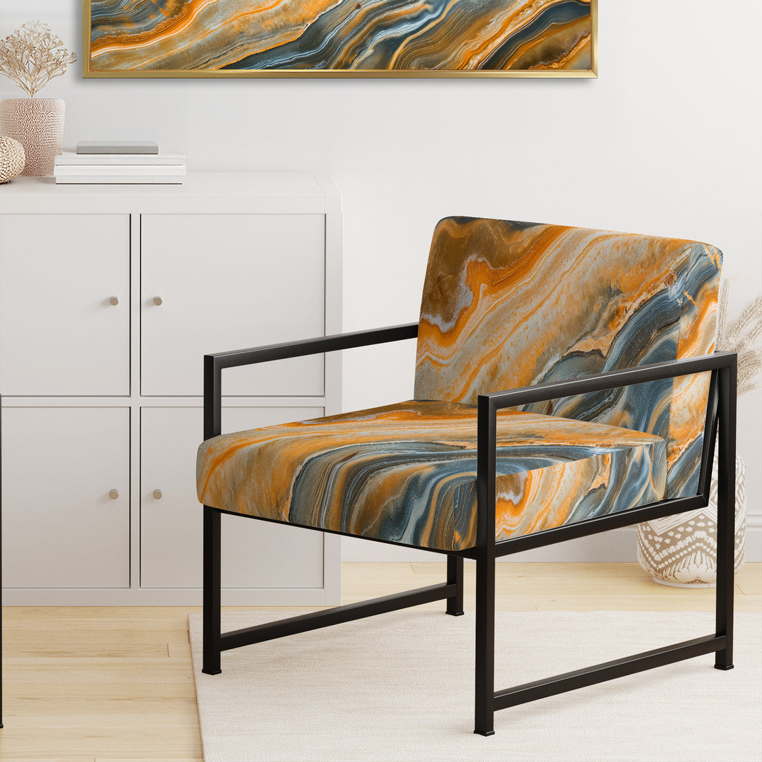 Segment Layers Of Marbled Rock II - Upholstered Accent Chair