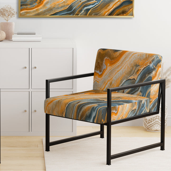 Segment Layers Of Marbled Rock II - Upholstered Accent Chair