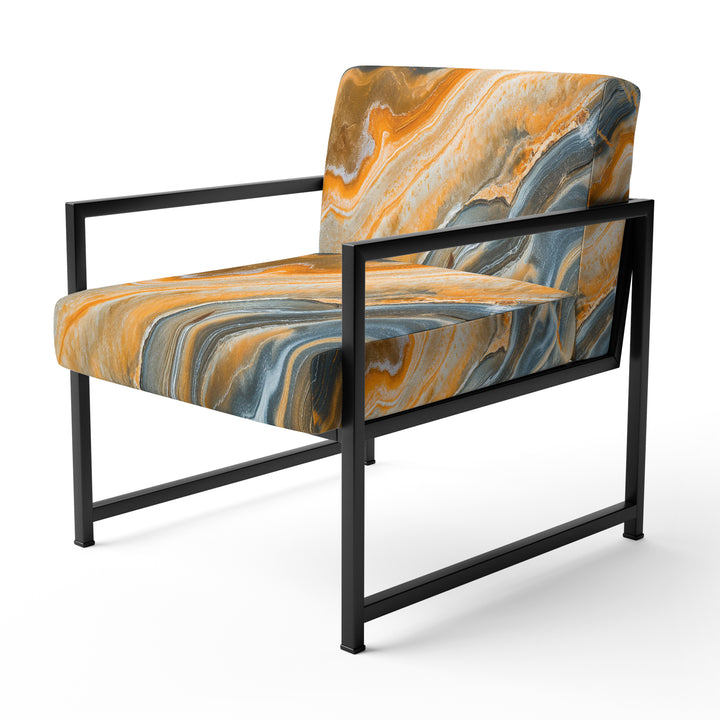 Segment Layers Of Marbled Rock II - Upholstered Accent Chair