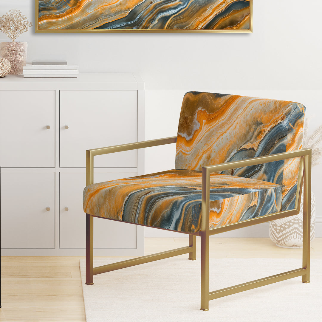 Segment Layers Of Marbled Rock II - Upholstered Accent Chair