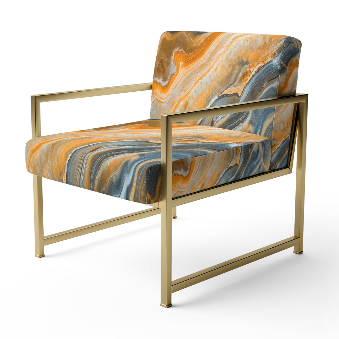 Segment Layers Of Marbled Rock II - Upholstered Accent Chair