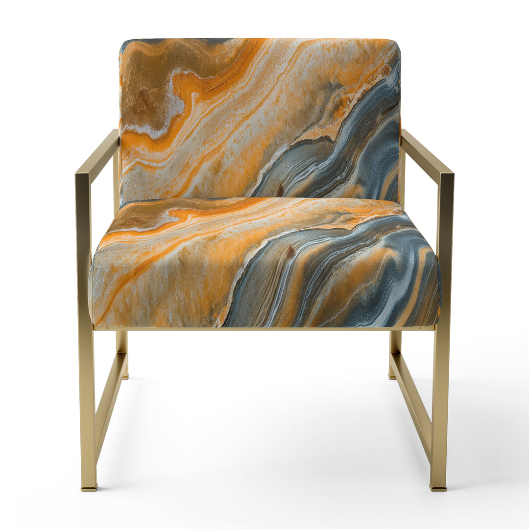 Segment Layers Of Marbled Rock II - Upholstered Accent Chair