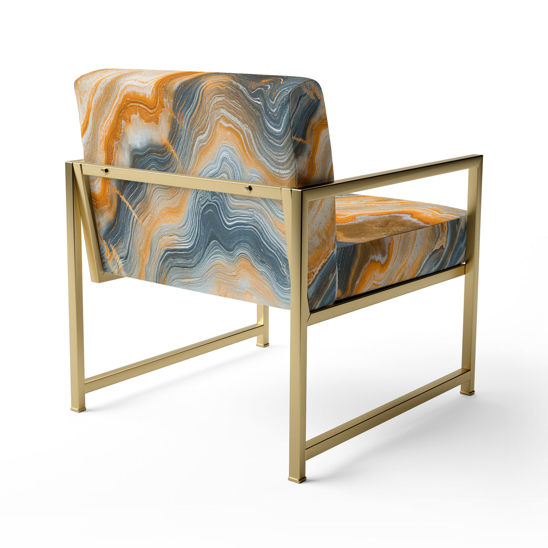 Segment Layers Of Marbled Rock II - Upholstered Accent Chair