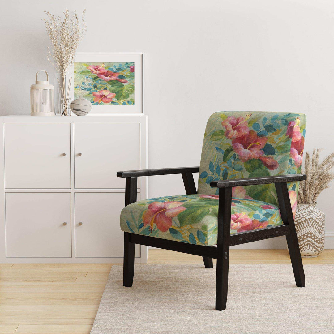 Hibiscus Garden II - Farmhouse Accent Chair