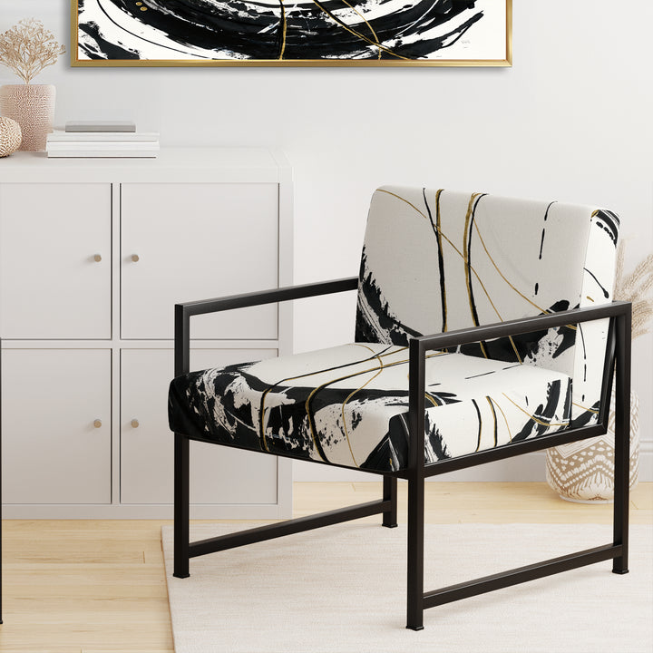 Gold Metallic Circle - Upholstered Accent Chair