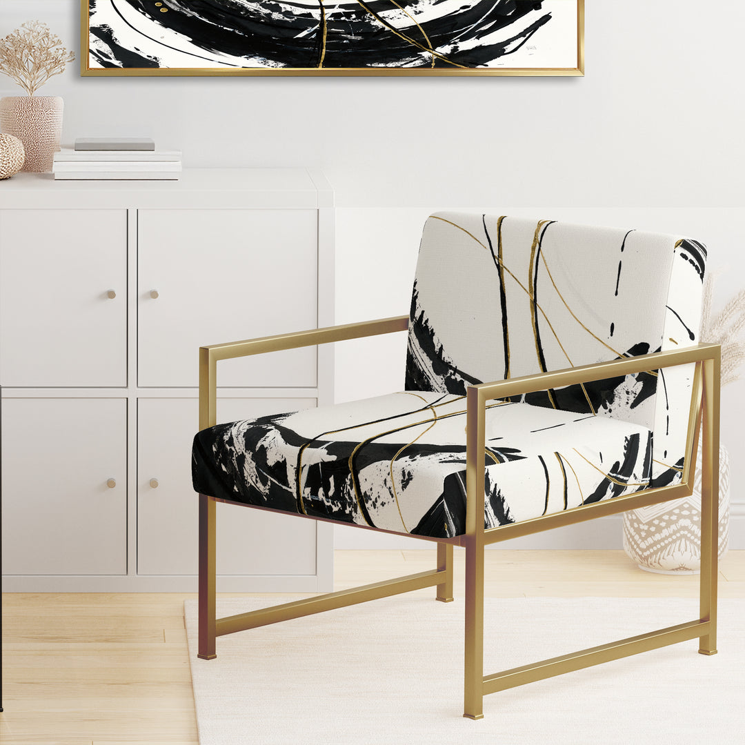 Gold Metallic Circle - Upholstered Accent Chair