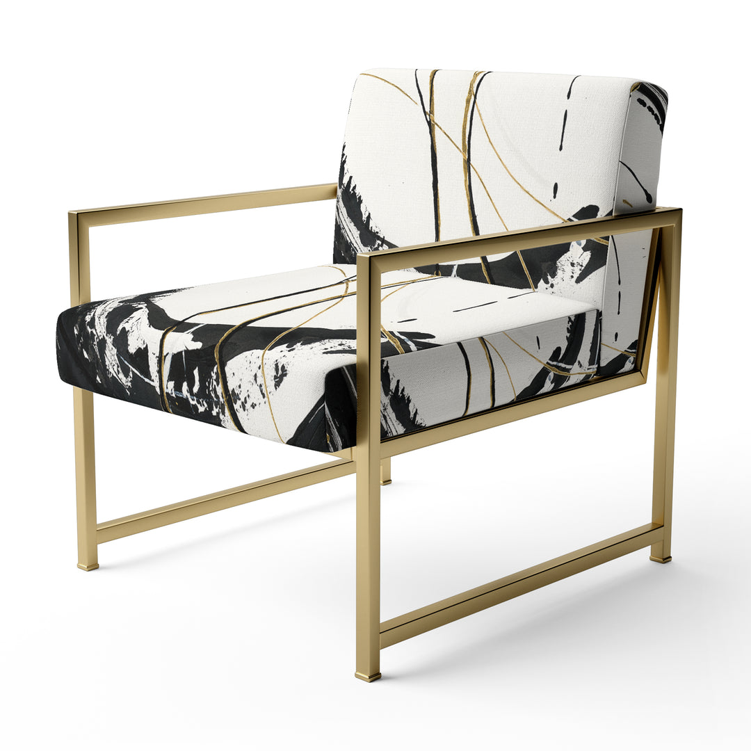 Gold Metallic Circle - Upholstered Accent Chair