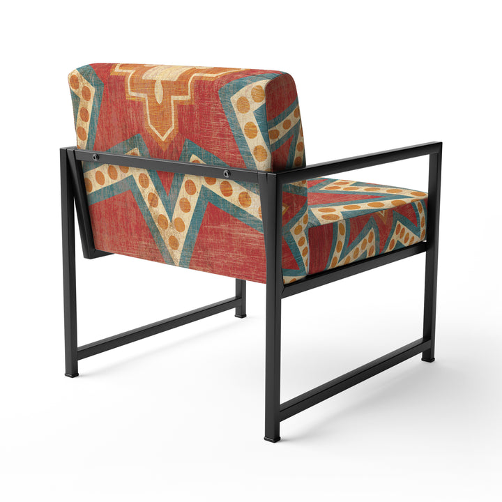 Moroccan Orange Tiles Collage I - Upholstered Accent Chair
