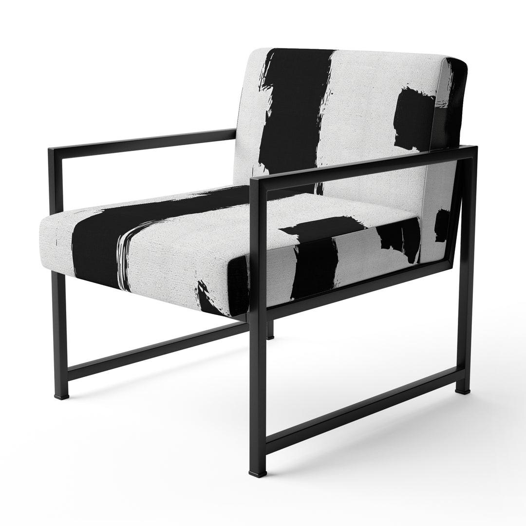 Black &amp; White Crossing Paths II - Upholstered Accent Chair