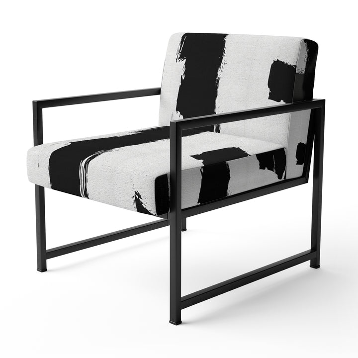 Black &amp; White Crossing Paths II - Upholstered Accent Chair