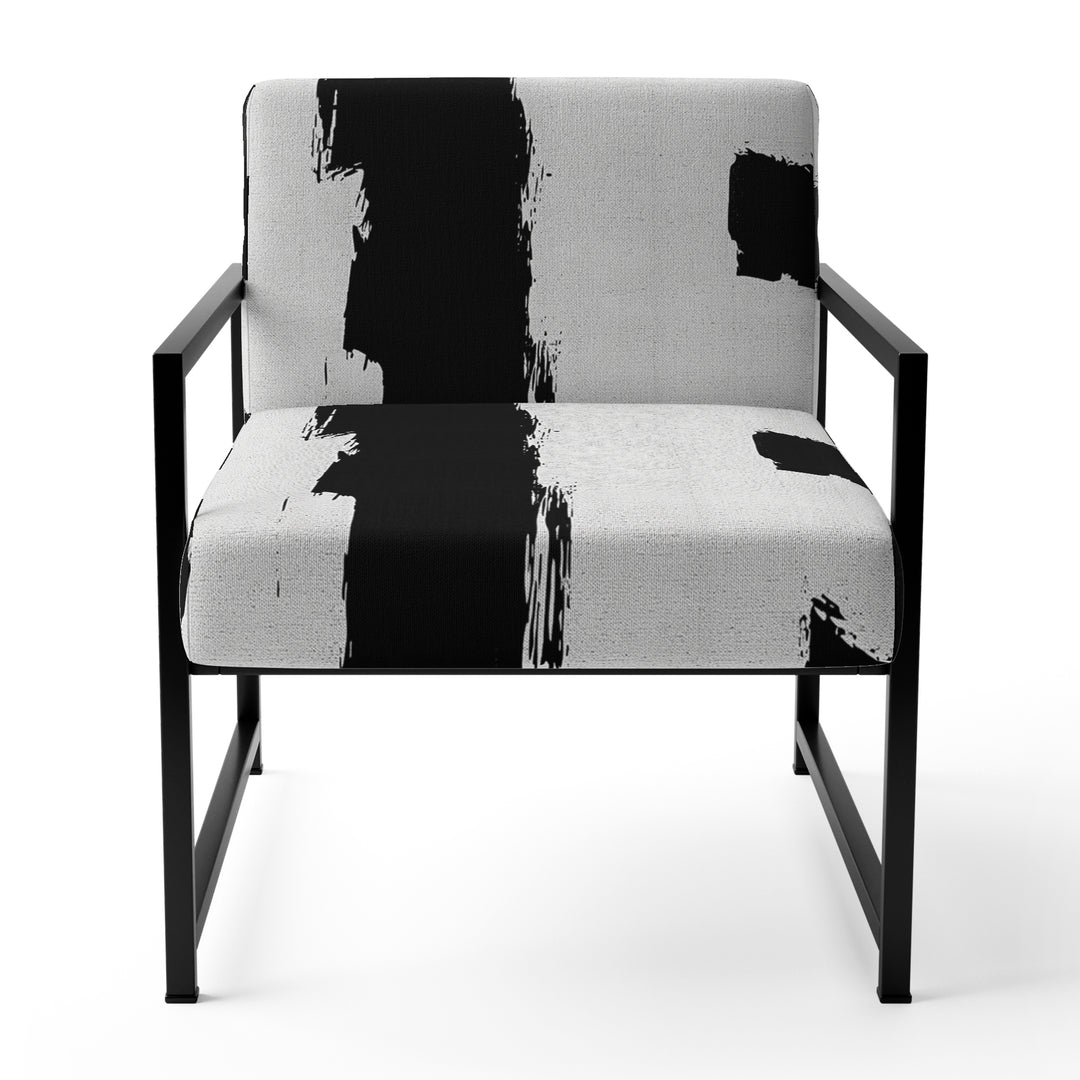 Black &amp; White Crossing Paths II - Upholstered Accent Chair