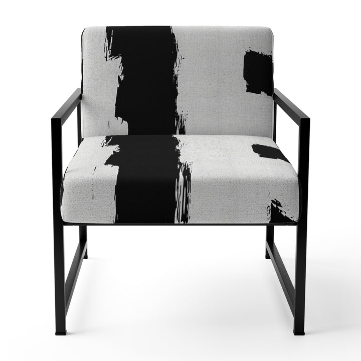 Black &amp; White Crossing Paths II - Upholstered Accent Chair