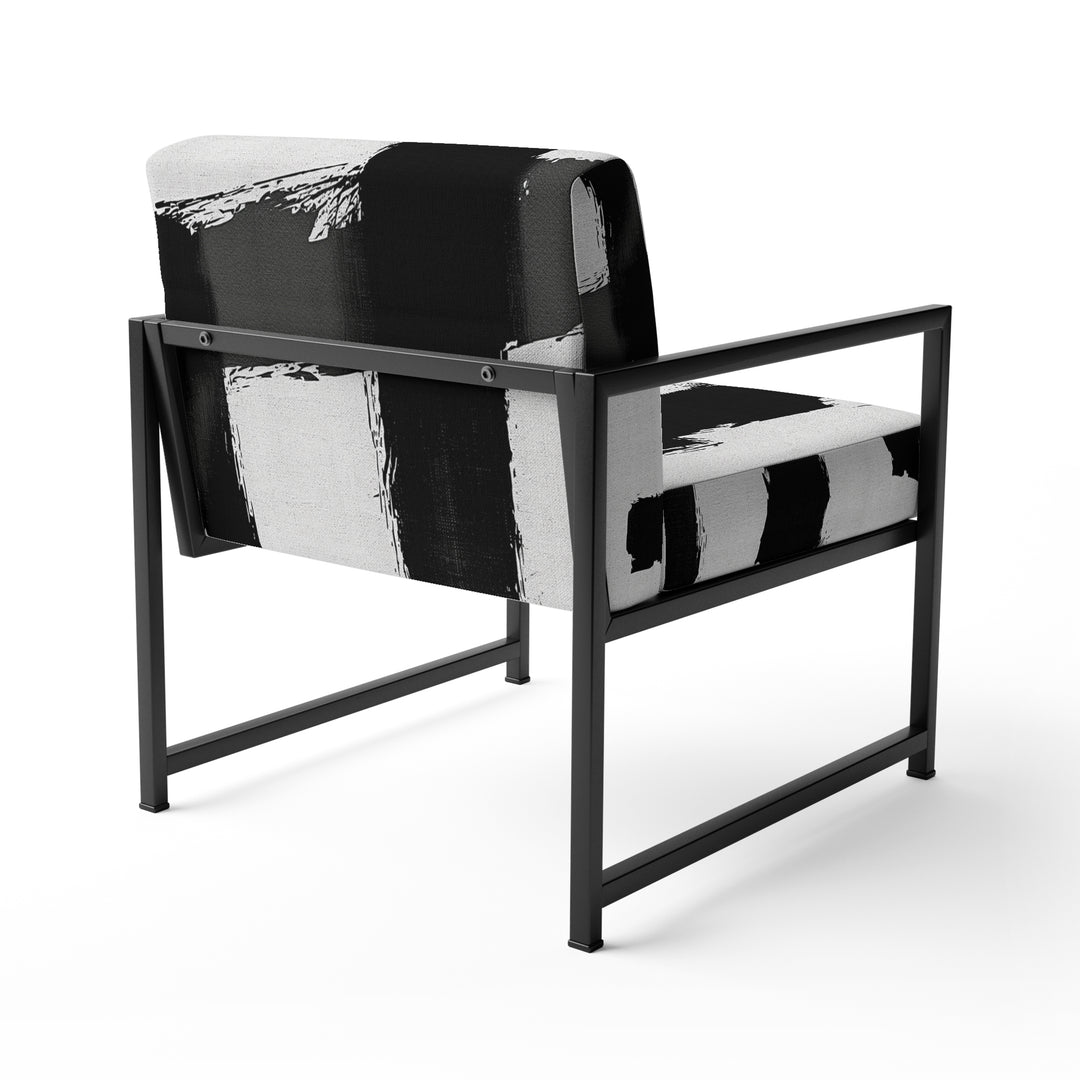 Black &amp; White Crossing Paths II - Upholstered Accent Chair