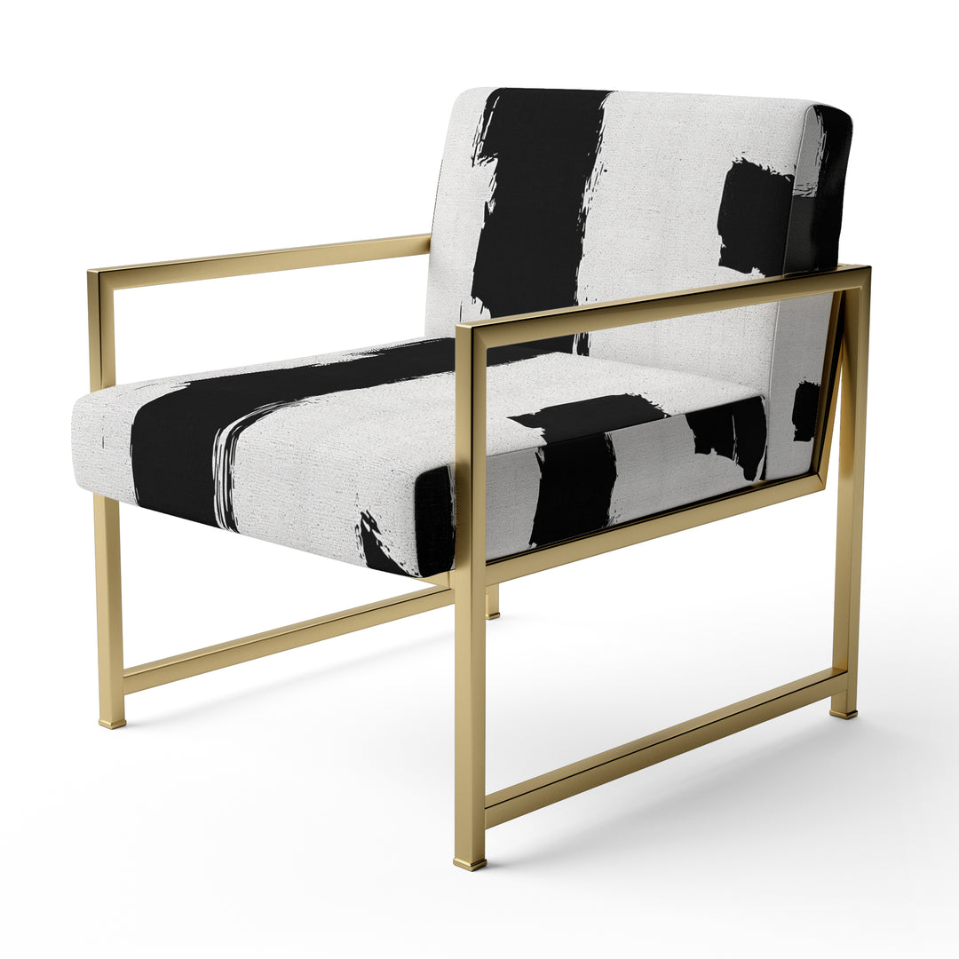 Black &amp; White Crossing Paths II - Upholstered Accent Chair