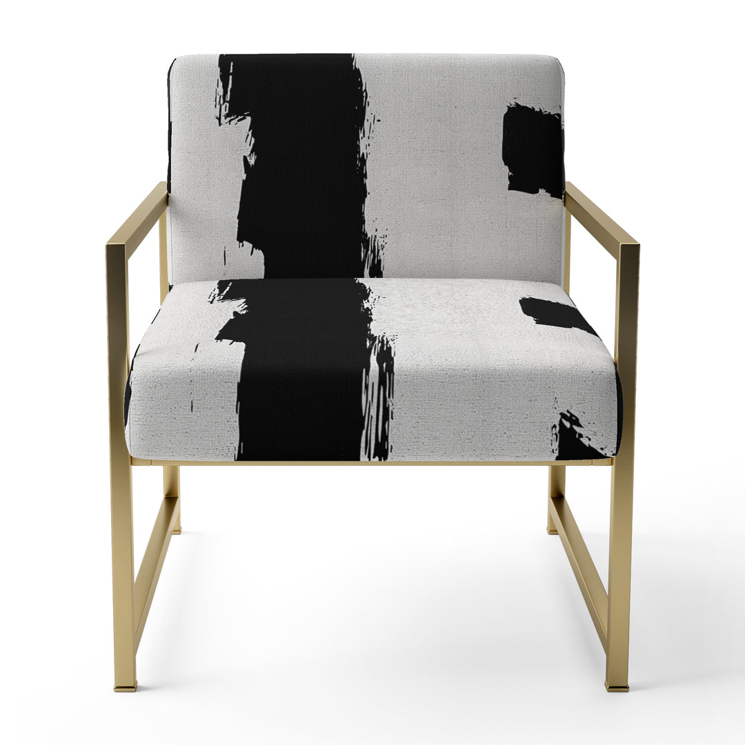 Black &amp; White Crossing Paths II - Upholstered Accent Chair