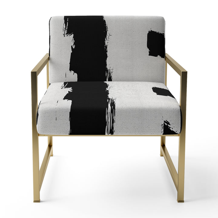 Black &amp; White Crossing Paths II - Upholstered Accent Chair