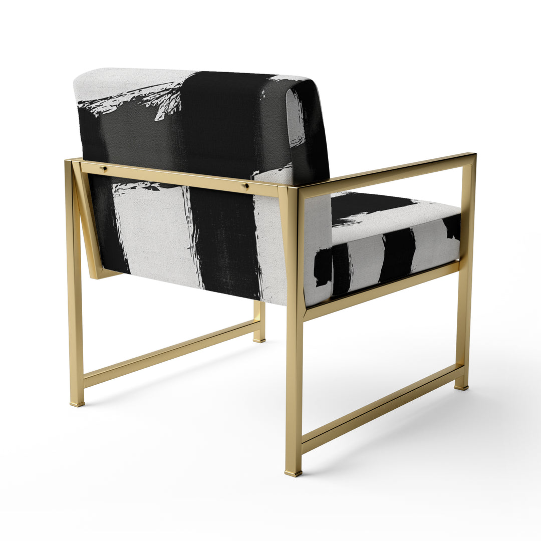 Black &amp; White Crossing Paths II - Upholstered Accent Chair