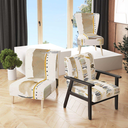 Abstract Gold Birch Trees I - Traditional Accent Chair