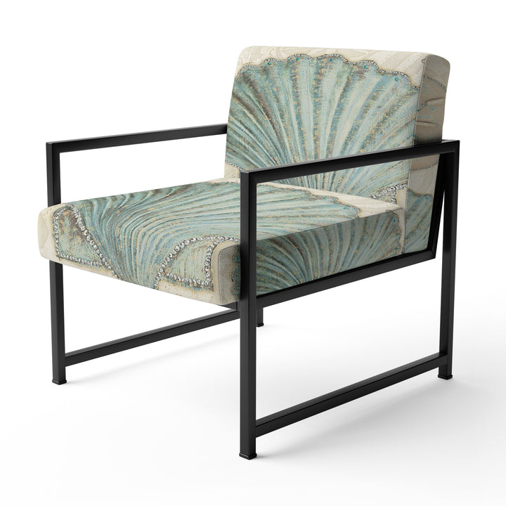 Seastar And Blue Sea Shell II - Upholstered Accent Chair