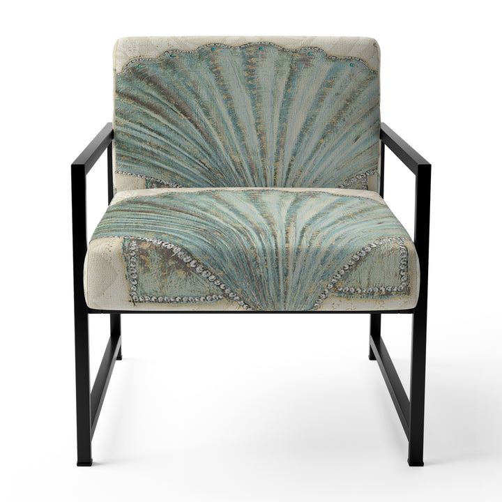 Seastar And Blue Sea Shell II - Upholstered Accent Chair