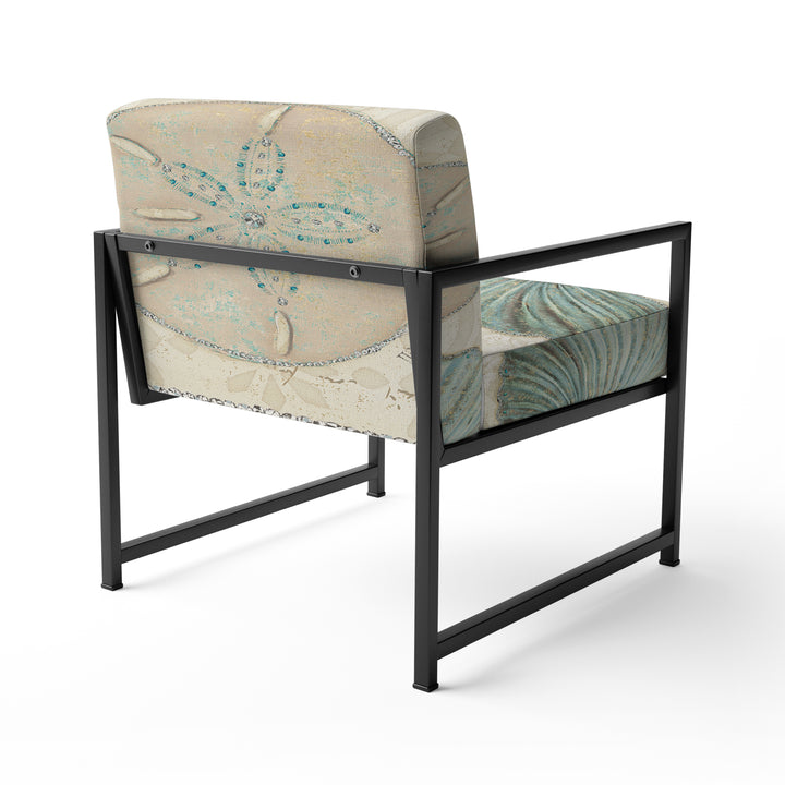 Seastar And Blue Sea Shell II - Upholstered Accent Chair