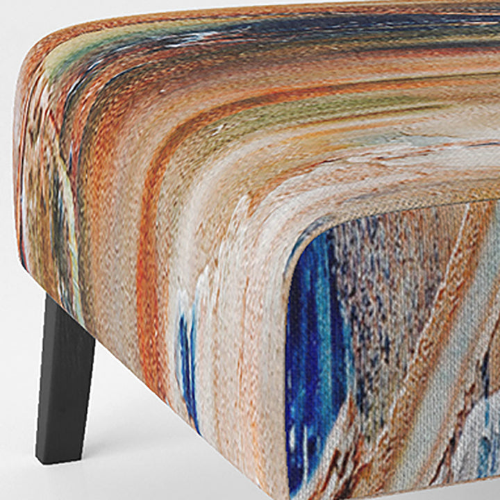 Orange And Blue Abstract Expression - Upholstered Accent Chair