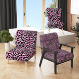Pink And Black Leopard - Upholstered Cabin & Lodge Accent Slipper Chair