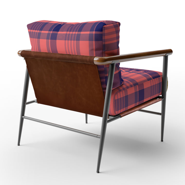 Blue Checked Tartan - Upholstered Accent Chair