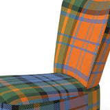 Green And Orange Checked Tartan - Upholstered Patterned Accent Slipper Chair