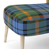 Green And Orange Checked Tartan - Upholstered Patterned Accent Slipper Chair