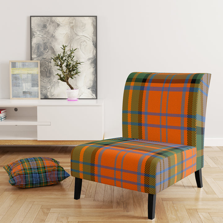 Autumn Plaid Tartan - Upholstered Accent Chair