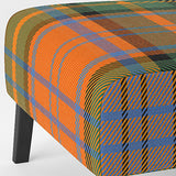 Green And Orange Checked Tartan - Upholstered Patterned Accent Slipper Chair