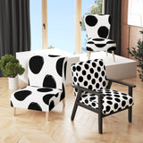 Black Circles Pattern - Upholstered Patterned Accent Slipper Chair