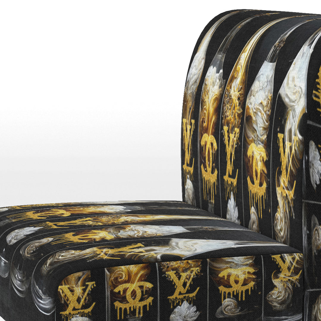 Fashion Designer Champagne Bottles - Glam Arm Chair