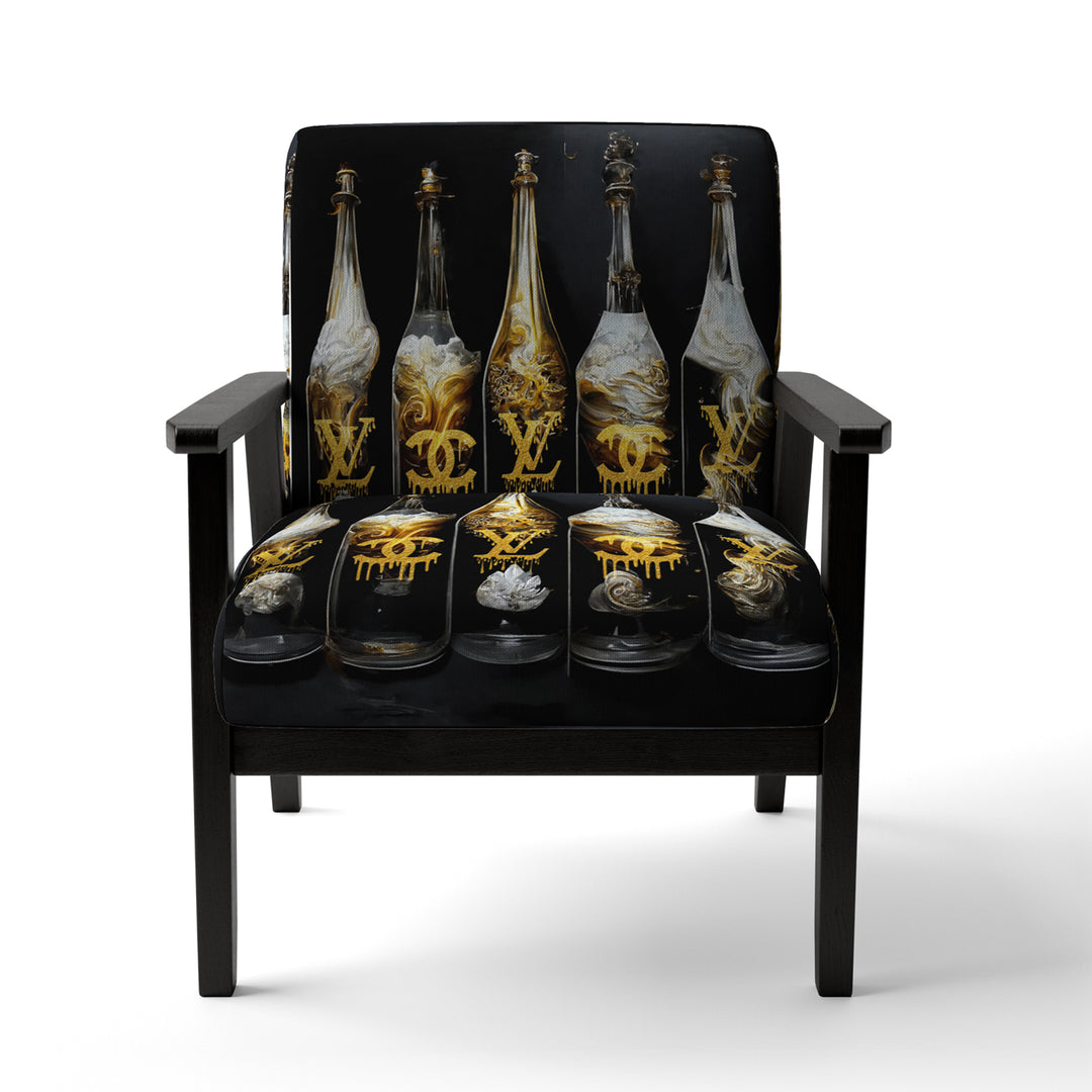 Fashion Designer Champagne Bottles - Glam Arm Chair