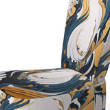 Blue And Gold Modern Art Abstract Painting V- Upholstered Accent Chair